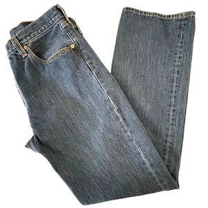 Levi's 501 Mens Jeans 36x34 Button Fly Blue Denim Straight Fit Western Rodeo EUC